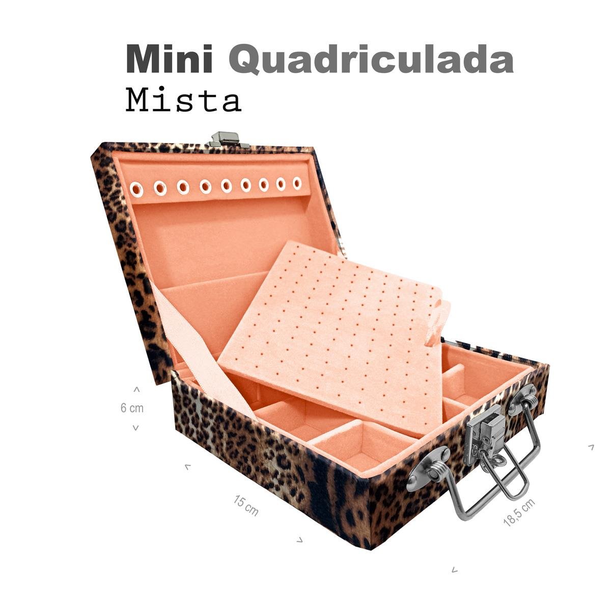 Maleta Mini Quadriculada Cara Da Onça - Sob Encomenda