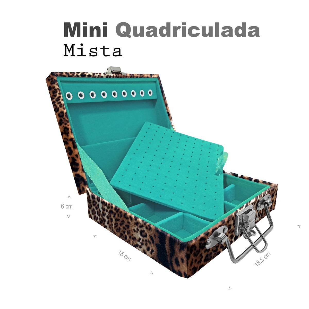 Maleta Mini Quadriculada Cara Da Onça - Sob Encomenda