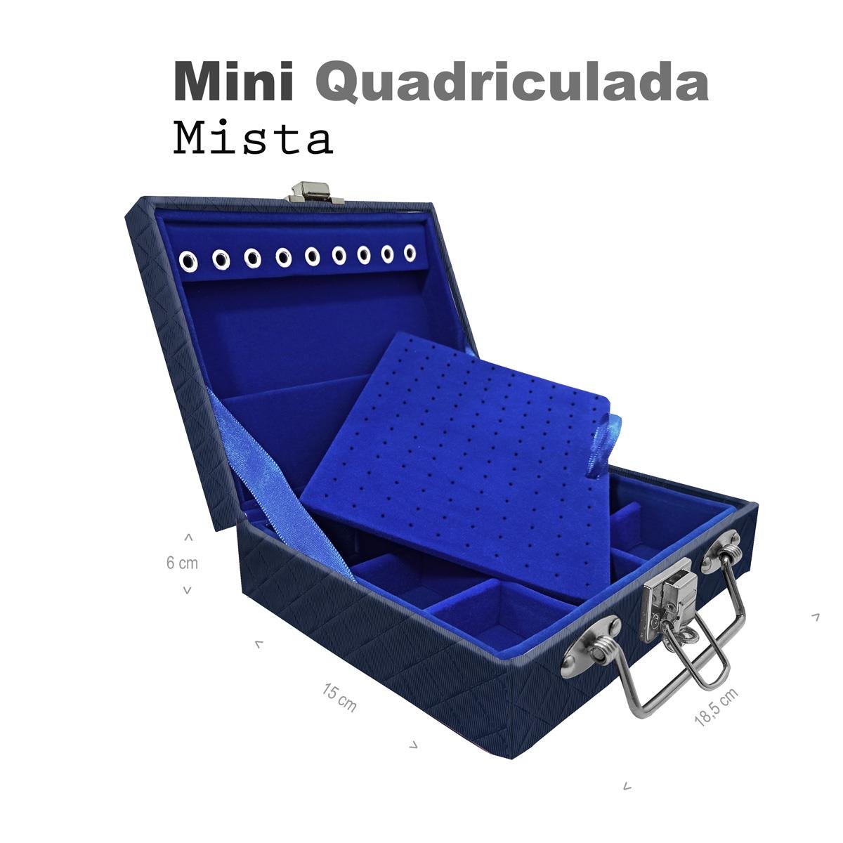 Maleta Mini Quadriculada Dijon Azul Marinho - Sob Encomenda