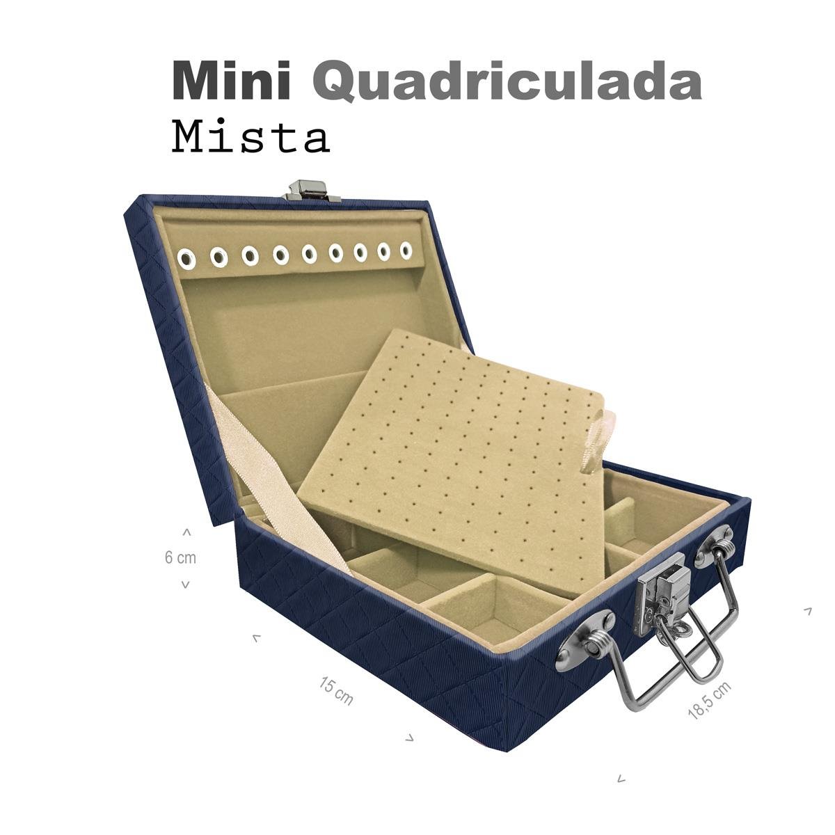 Maleta Mini Quadriculada Dijon Azul Marinho - Sob Encomenda