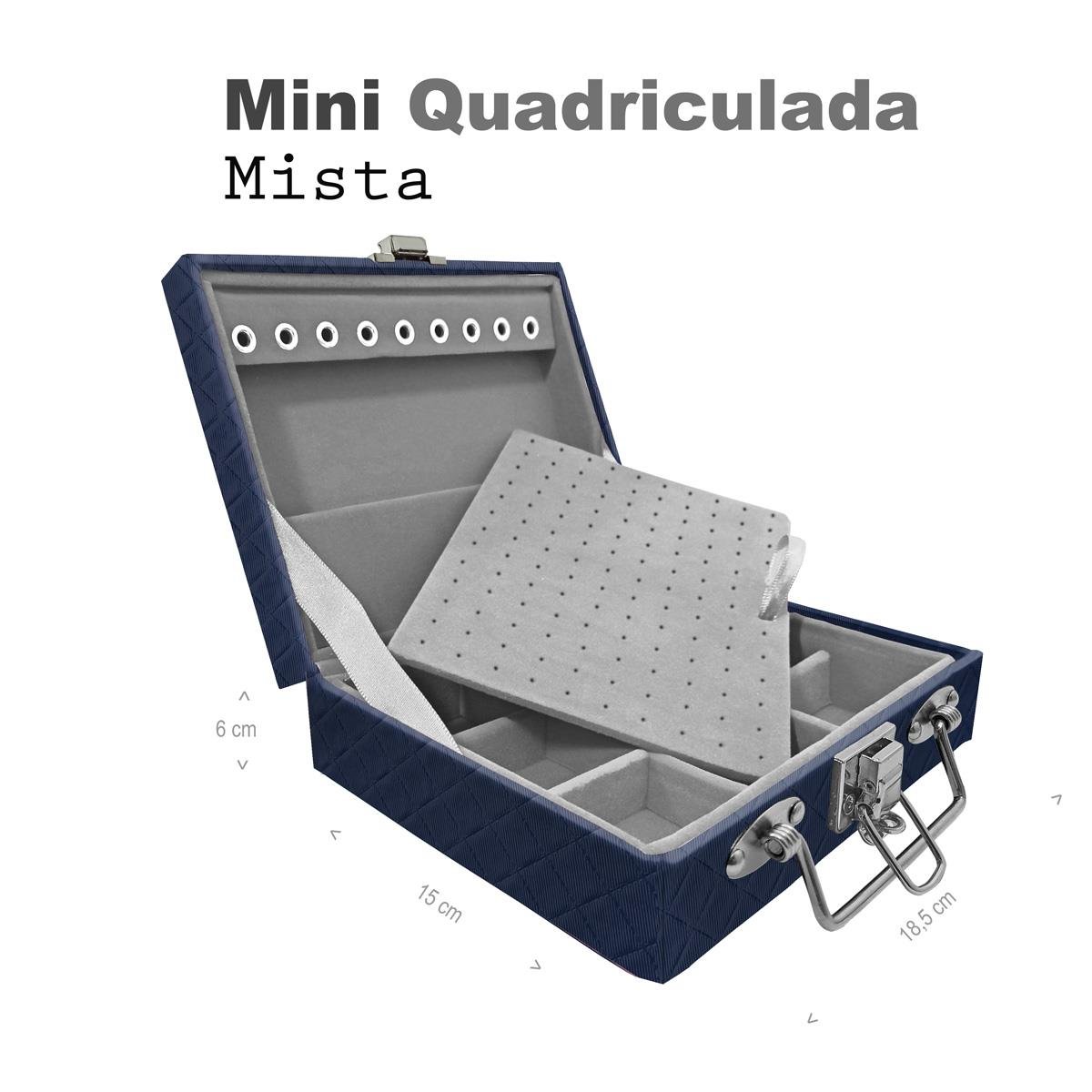 Maleta Mini Quadriculada Dijon Azul Marinho - Sob Encomenda