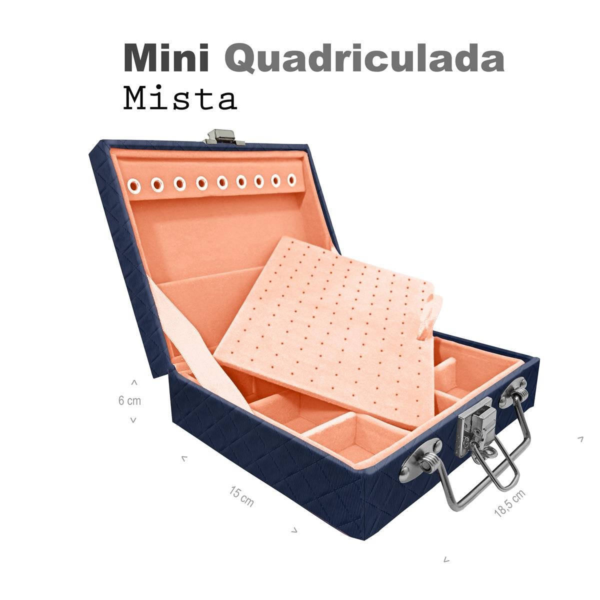 Maleta Mini Quadriculada Dijon Azul Marinho - Sob Encomenda