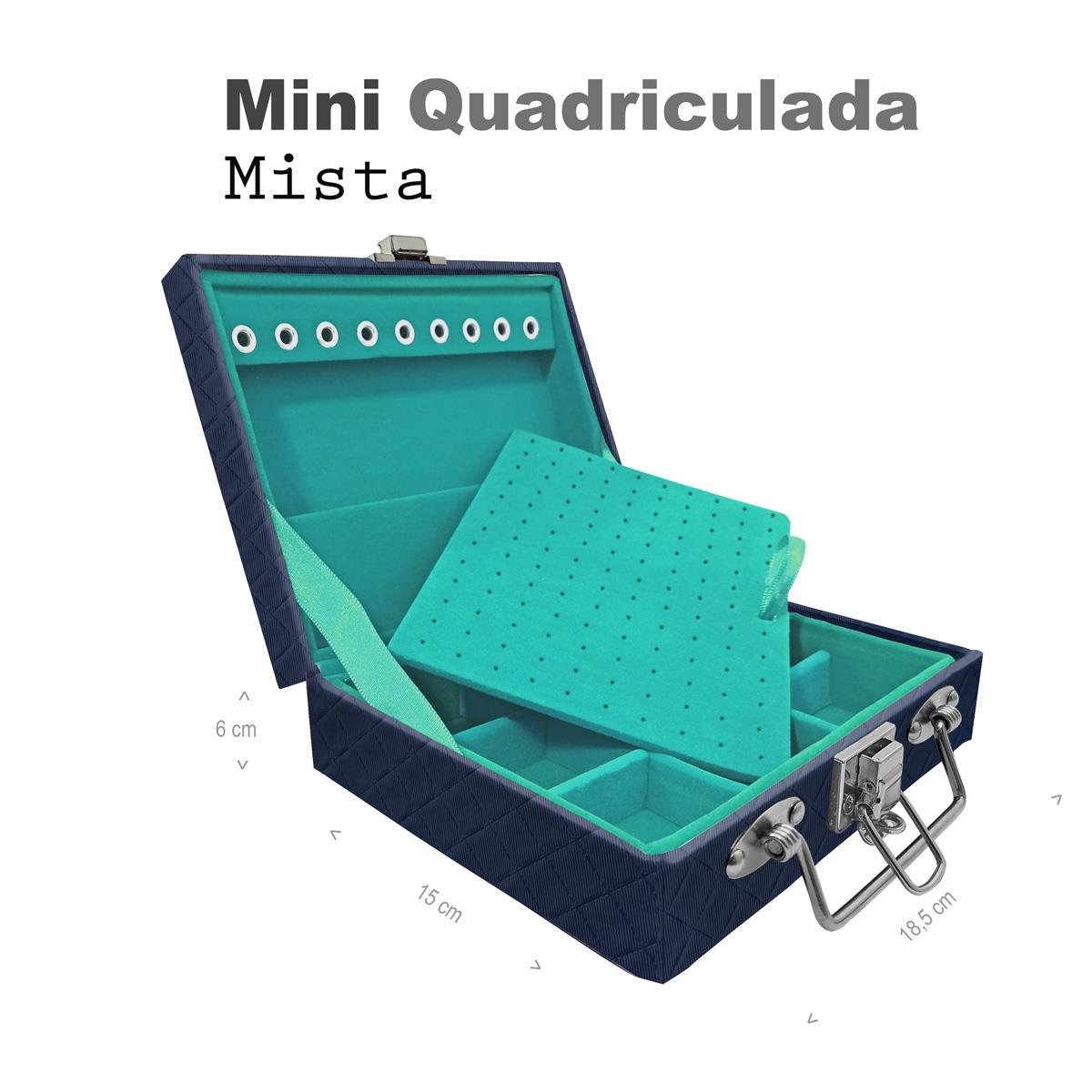 Maleta Mini Quadriculada Dijon Azul Marinho - Sob Encomenda