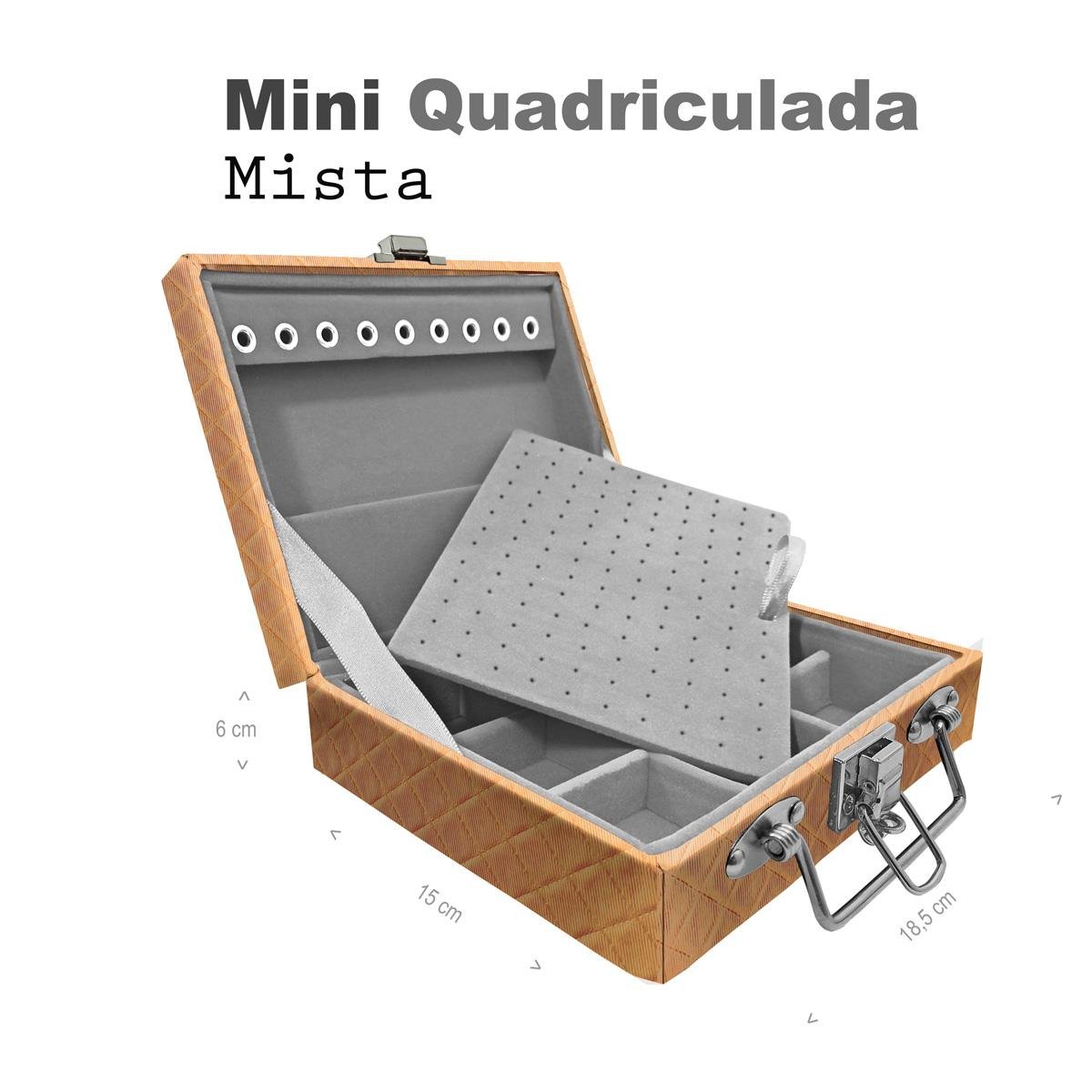 Maleta Mini Quadriculada Dijon Dourado - Sob Encomenda