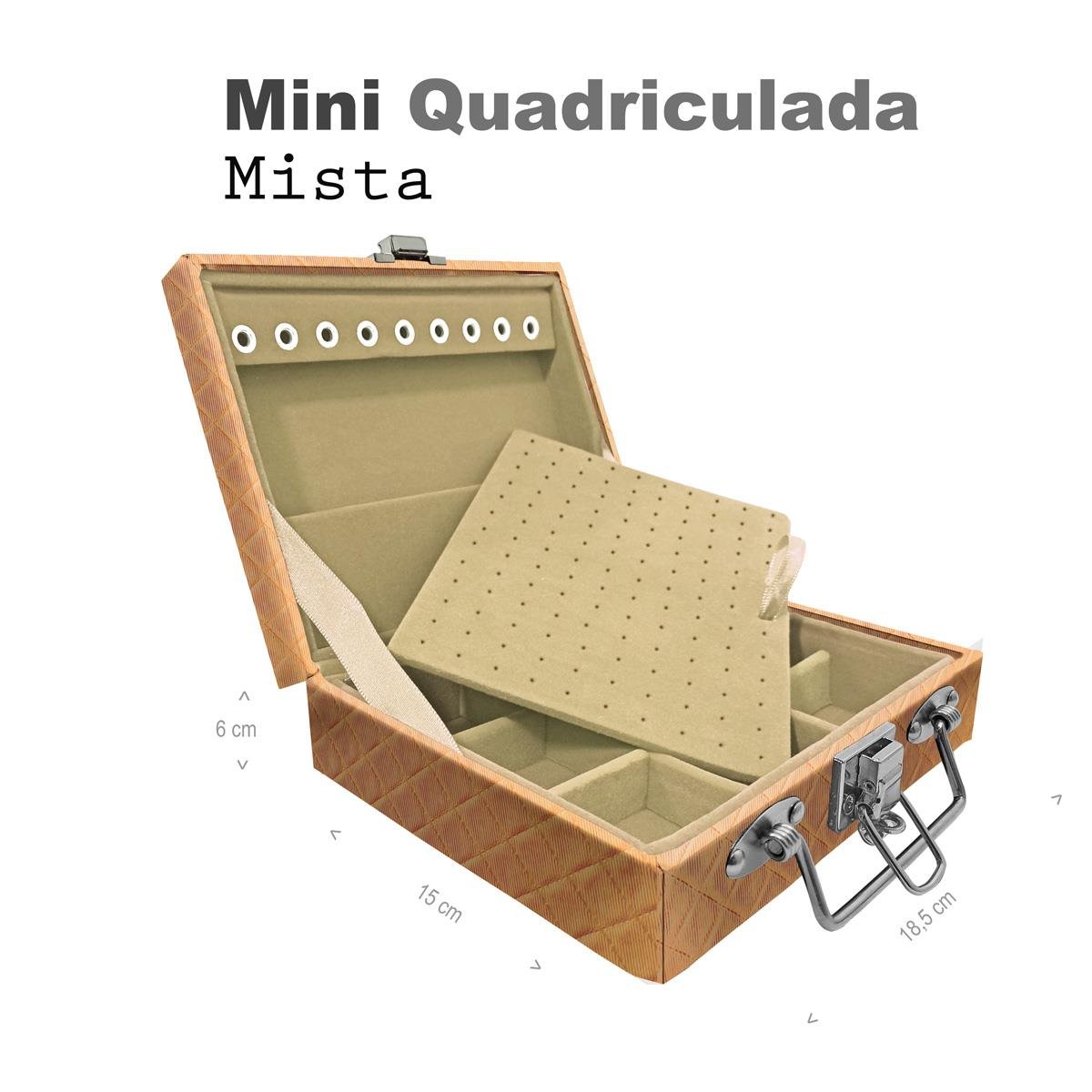 Maleta Mini Quadriculada Dijon Dourado - Sob Encomenda