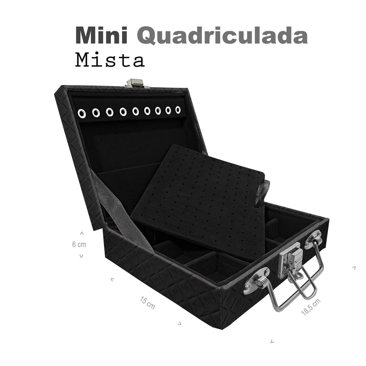 Maleta Mini Quadriculada Dijon Preto - Sob Encomenda