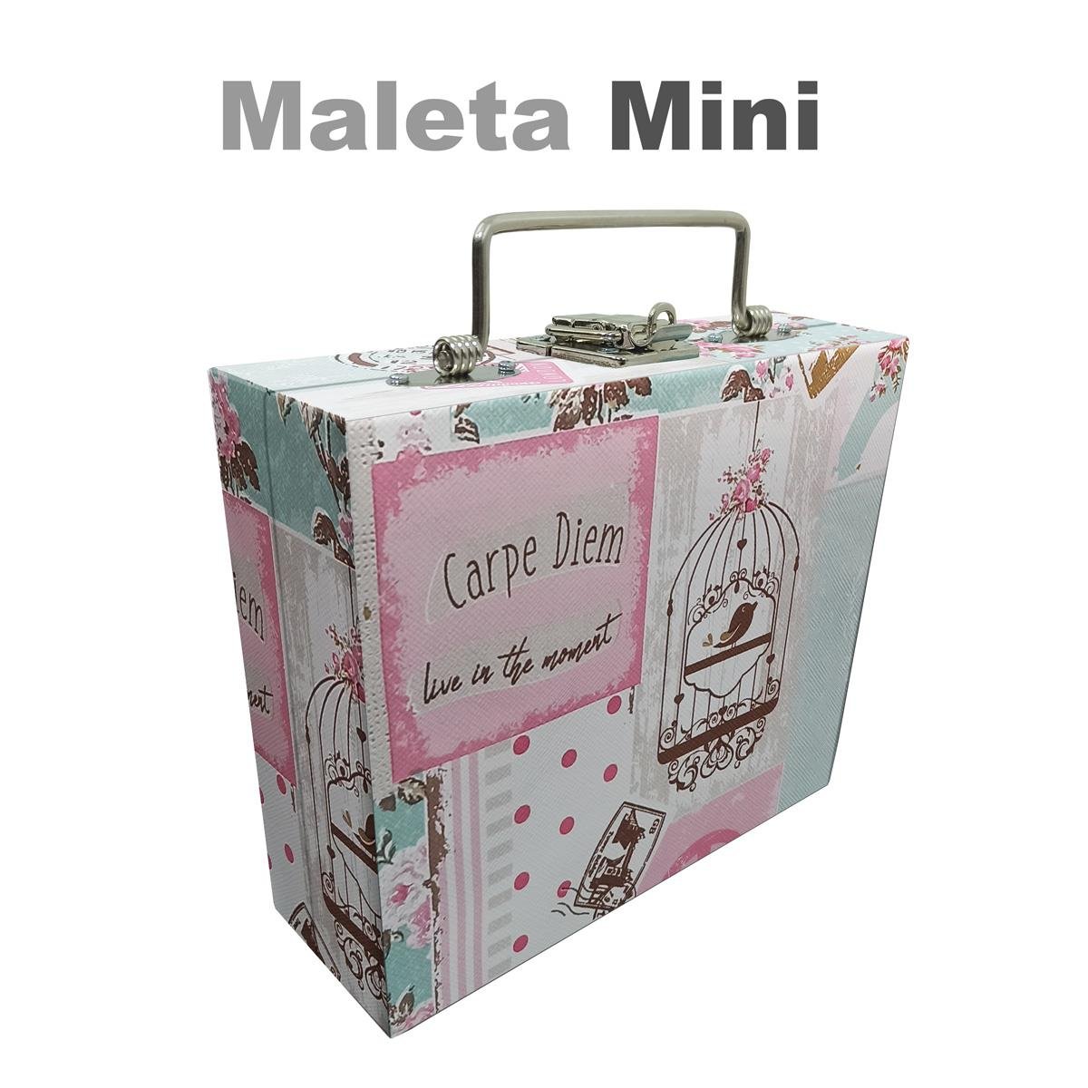 Maleta Mini Quadriculada Happy Day Com Espelho - Sob Encomenda