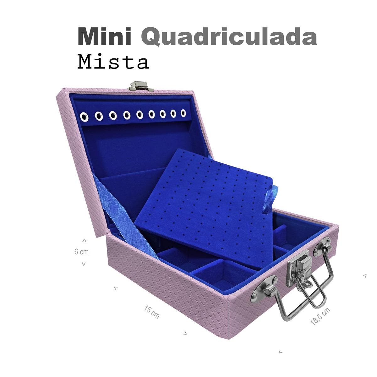 Maleta Mini Quadriculada Ladrilhado Lilás - Sob Encomenda