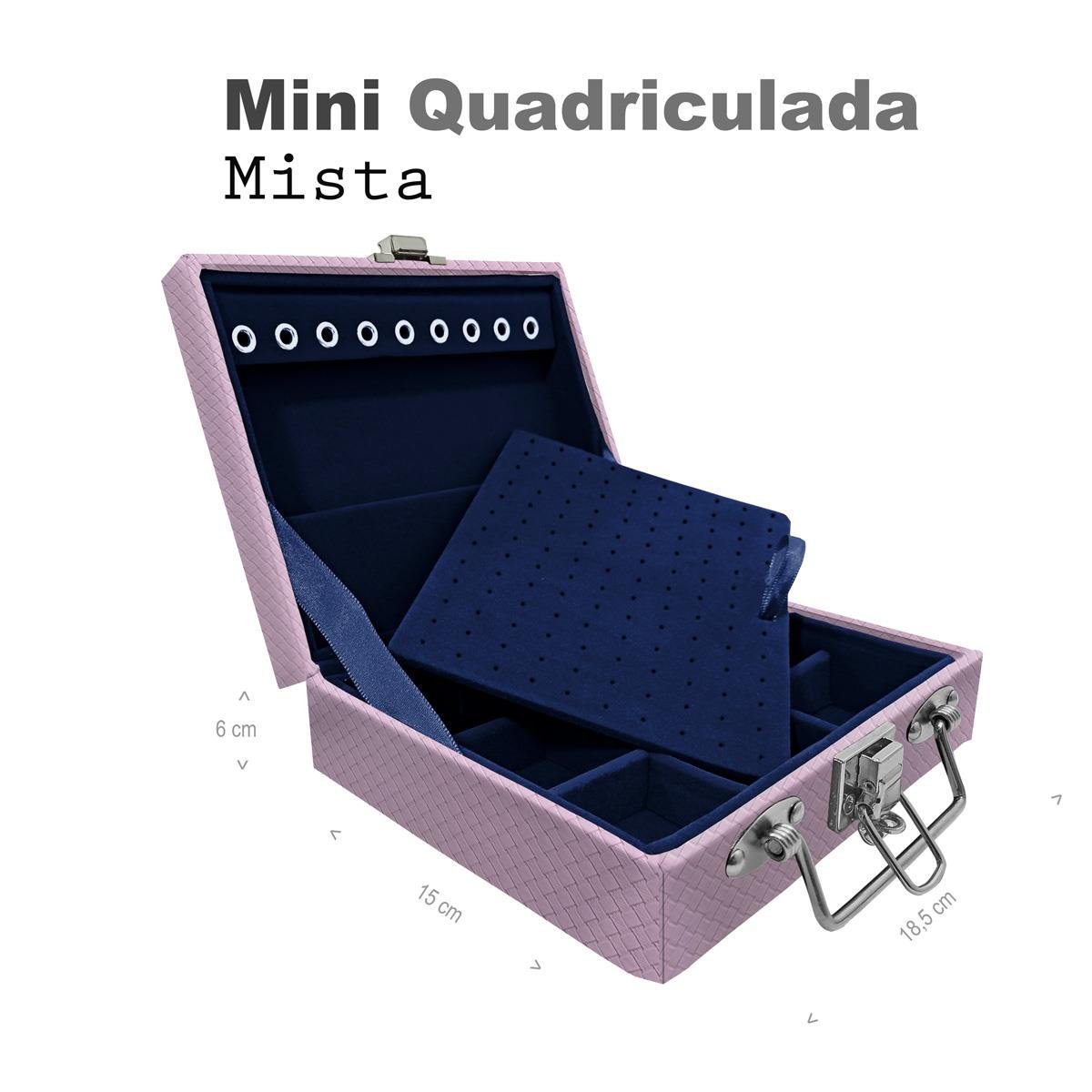 Maleta Mini Quadriculada Ladrilhado Lilás - Sob Encomenda