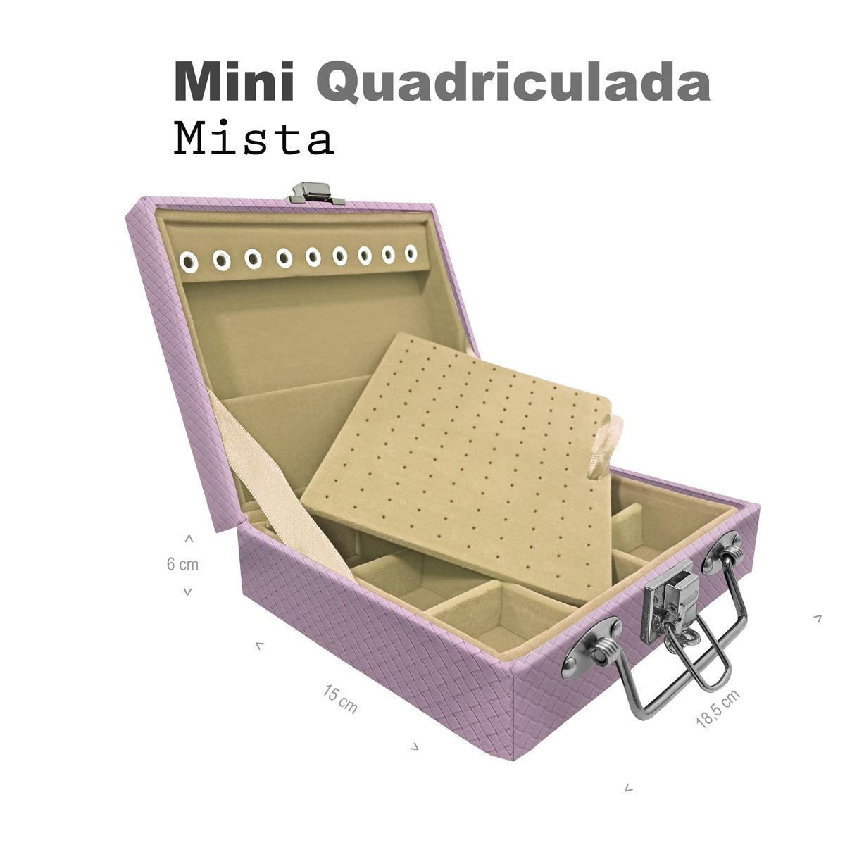 Maleta Mini Quadriculada Ladrilhado Lilás - Sob Encomenda