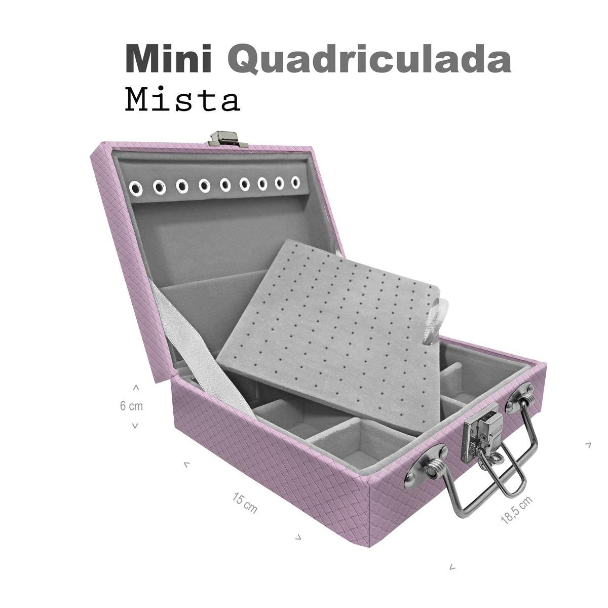 Maleta Mini Quadriculada Ladrilhado Lilás - Sob Encomenda