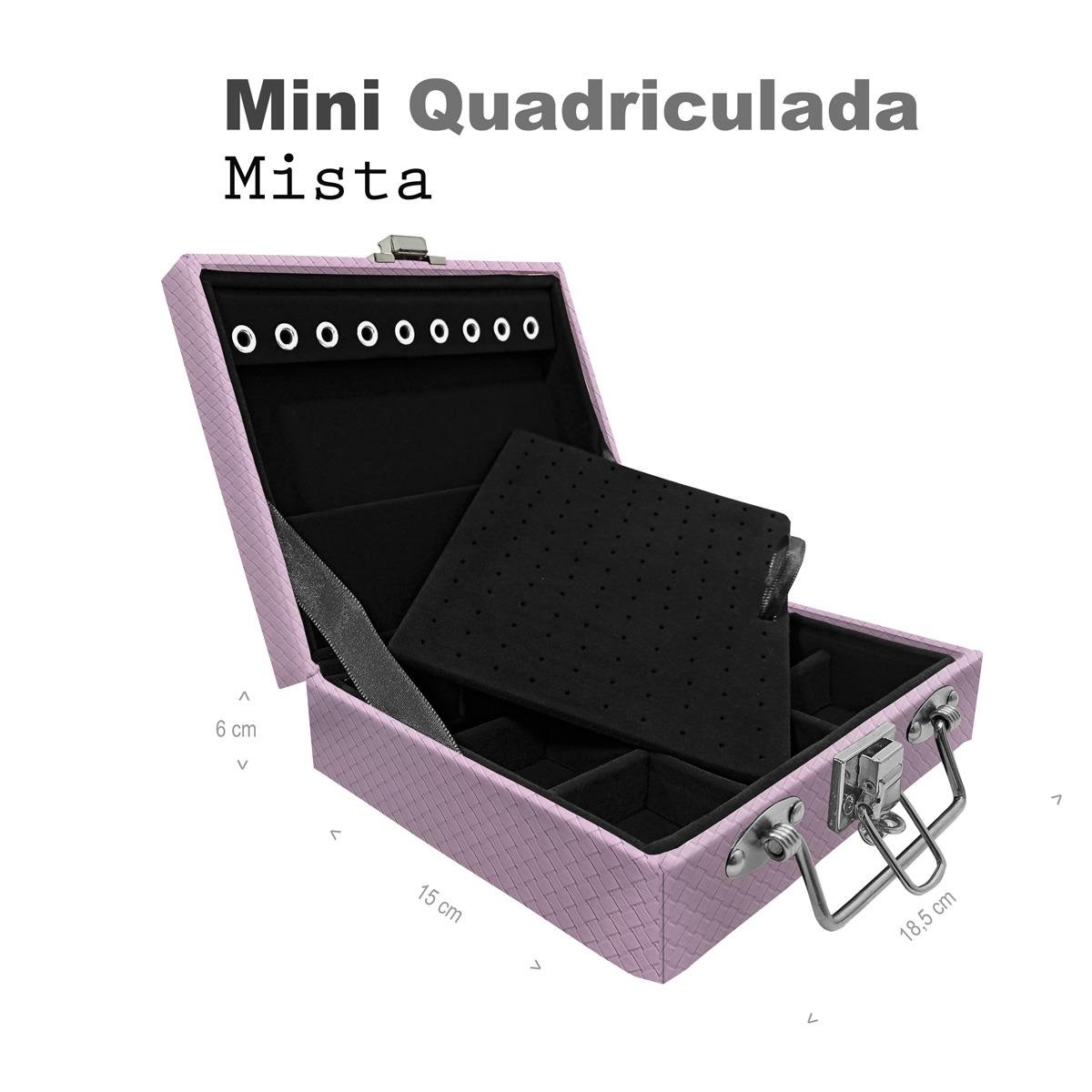 Maleta Mini Quadriculada Ladrilhado Lilás - Sob Encomenda