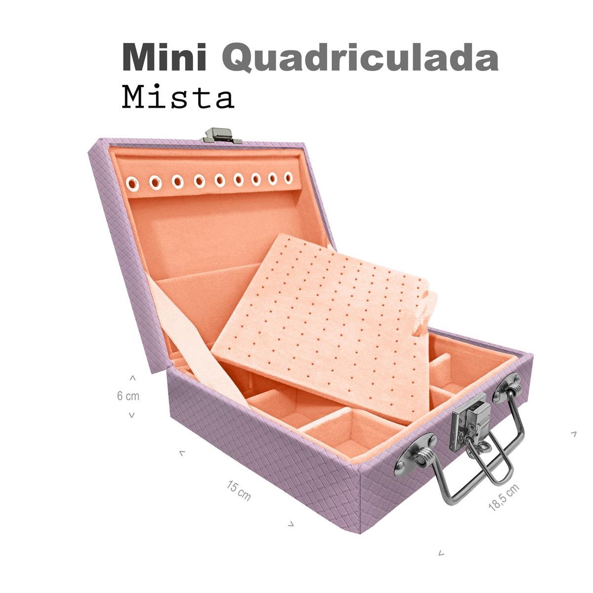Maleta Mini Quadriculada Ladrilhado Lilás - Sob Encomenda