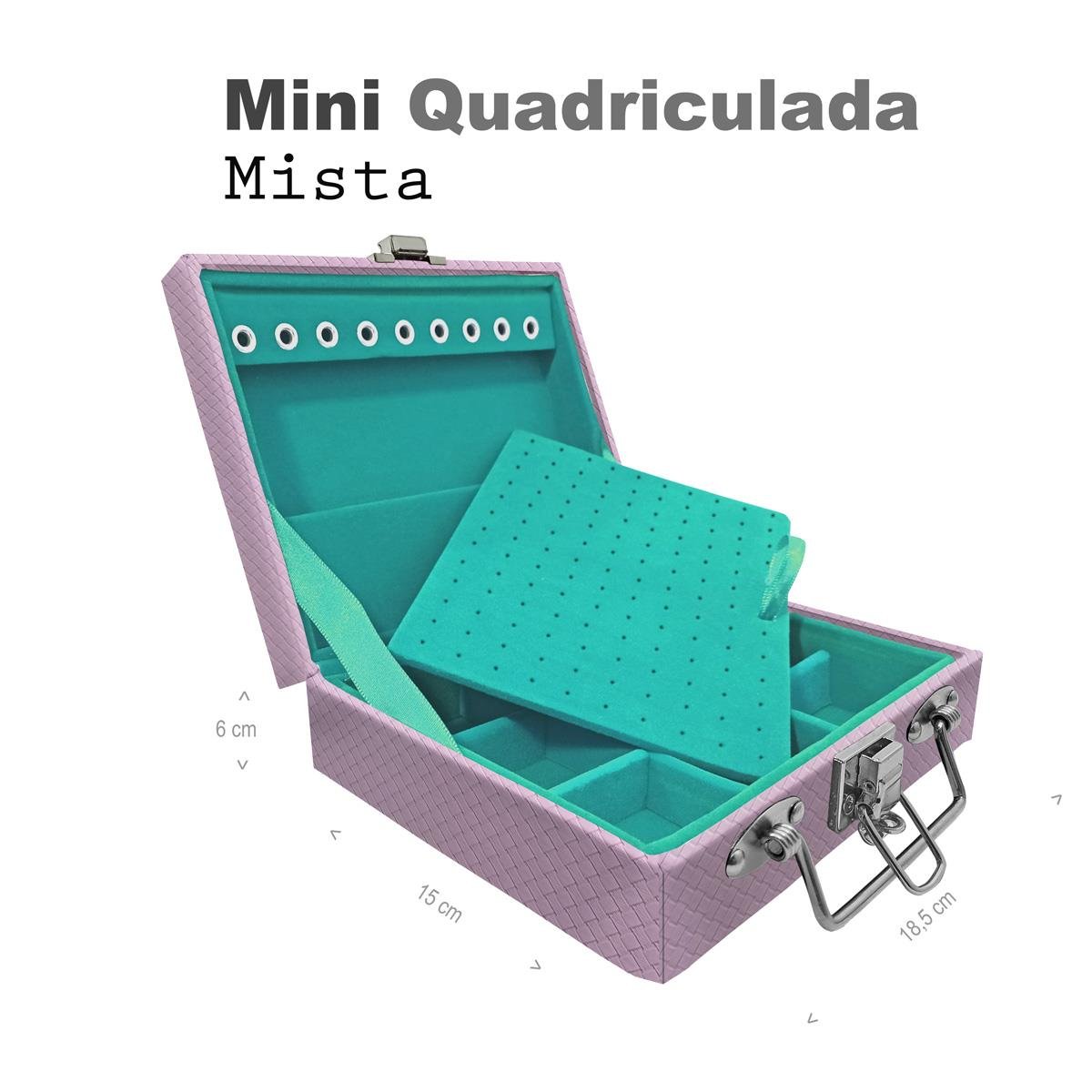Maleta Mini Quadriculada Ladrilhado Lilás - Sob Encomenda