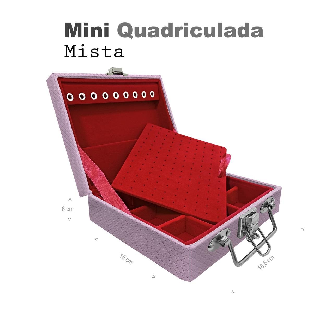 Maleta Mini Quadriculada Ladrilhado Lilás - Sob Encomenda