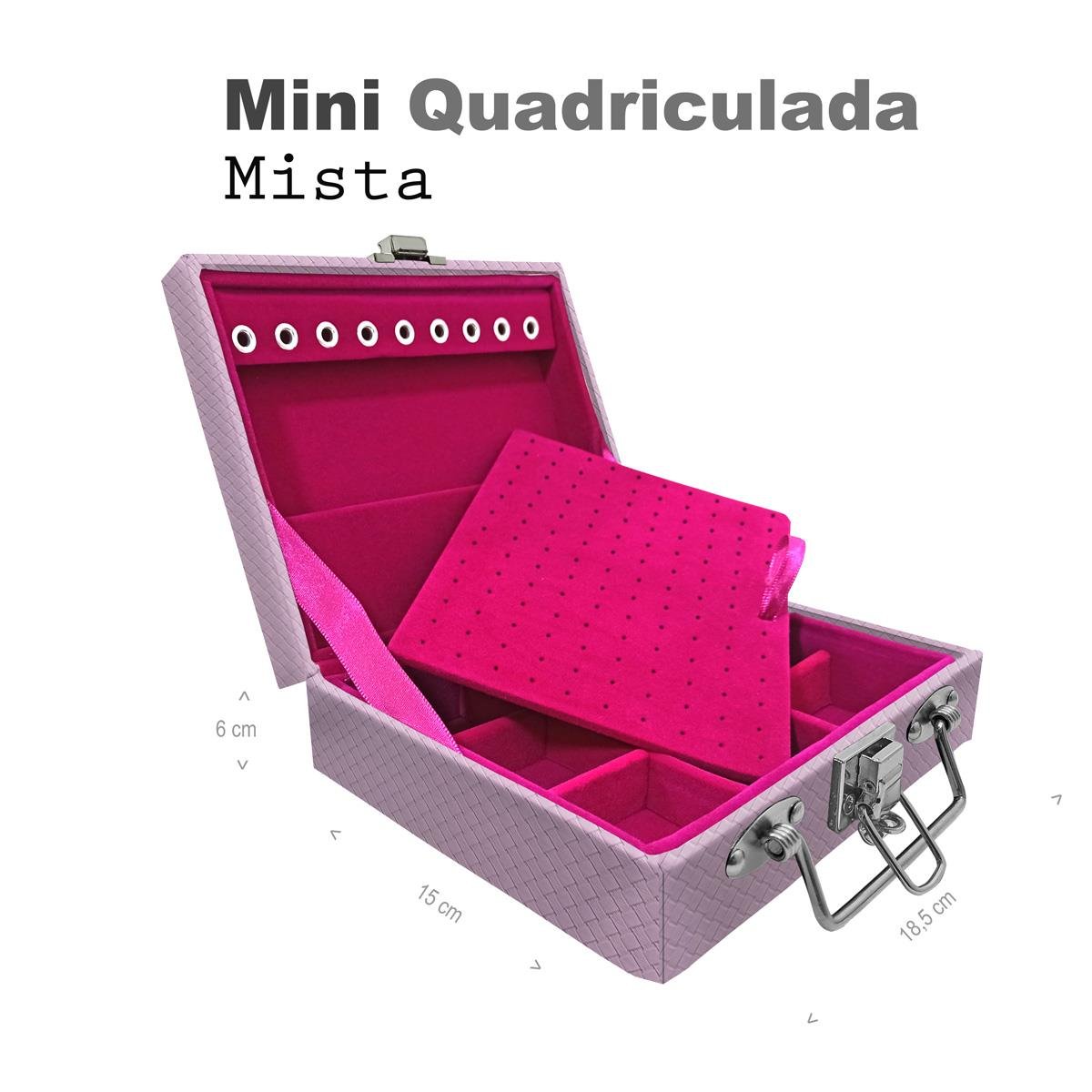Maleta Mini Quadriculada Ladrilhado Lilás - Sob Encomenda