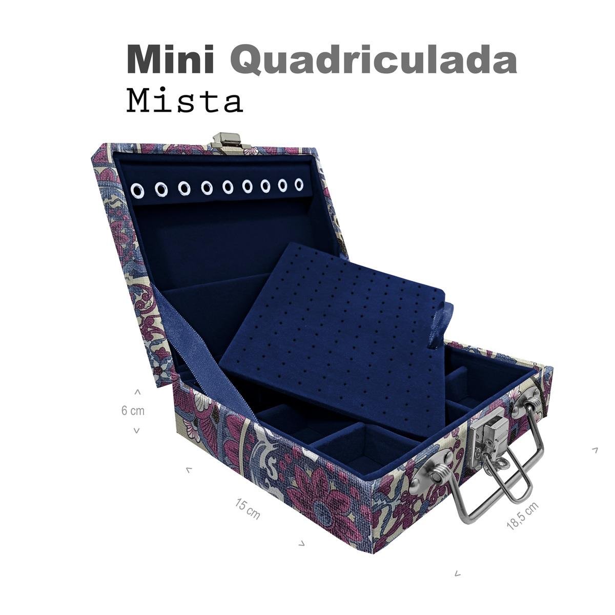 Maleta Mini Quadriculada Mandala Roxa - Sob Encomenda