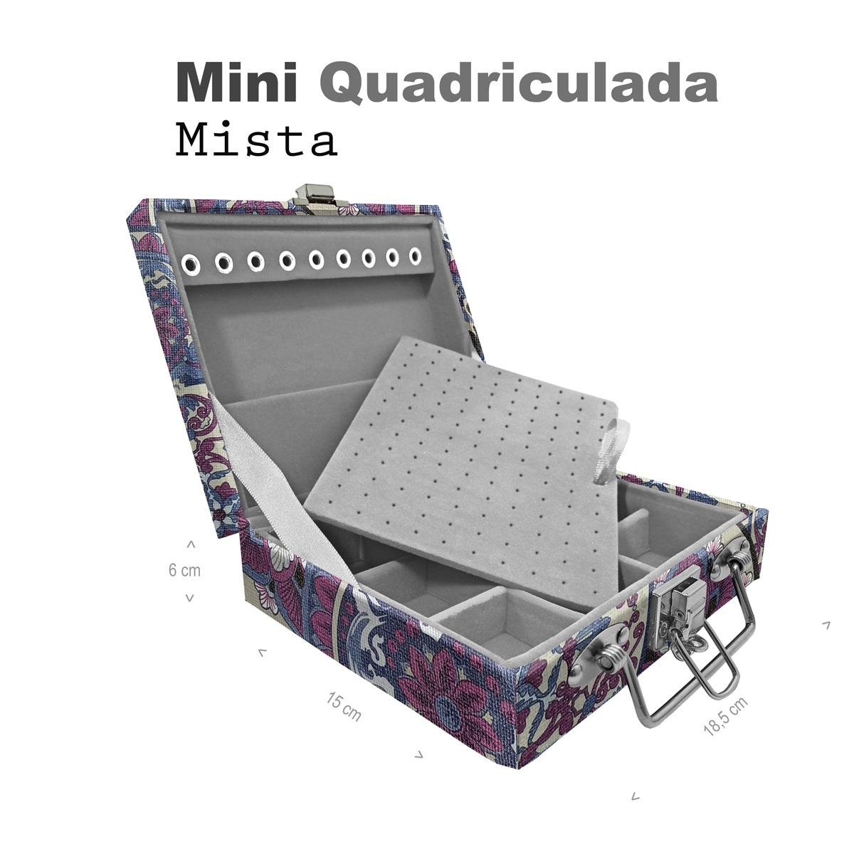Maleta Mini Quadriculada Mandala Roxa - Sob Encomenda
