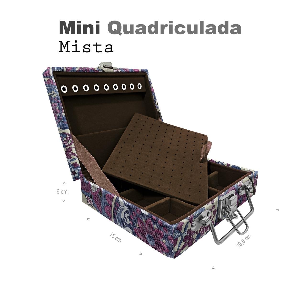 Maleta Mini Quadriculada Mandala Roxa - Sob Encomenda