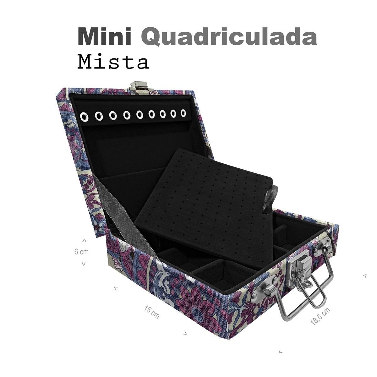Maleta Mini Quadriculada Mandala Roxa - Sob Encomenda