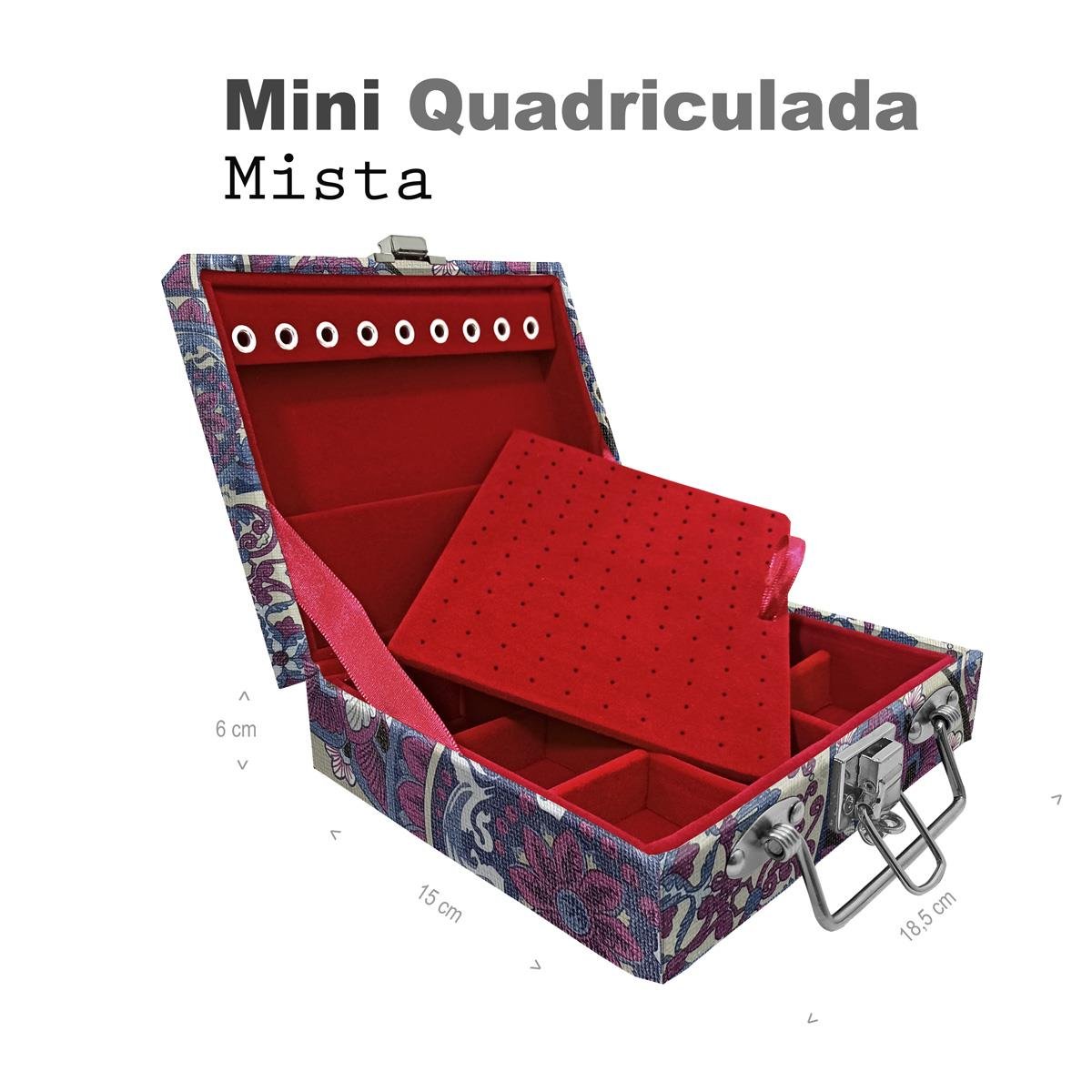 Maleta Mini Quadriculada Mandala Roxa - Sob Encomenda