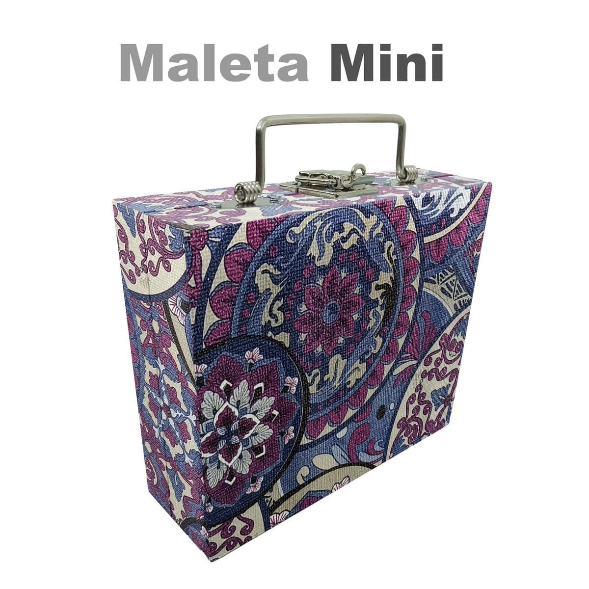 Maleta Mini Quadriculada Mandala Roxa - Sob Encomenda