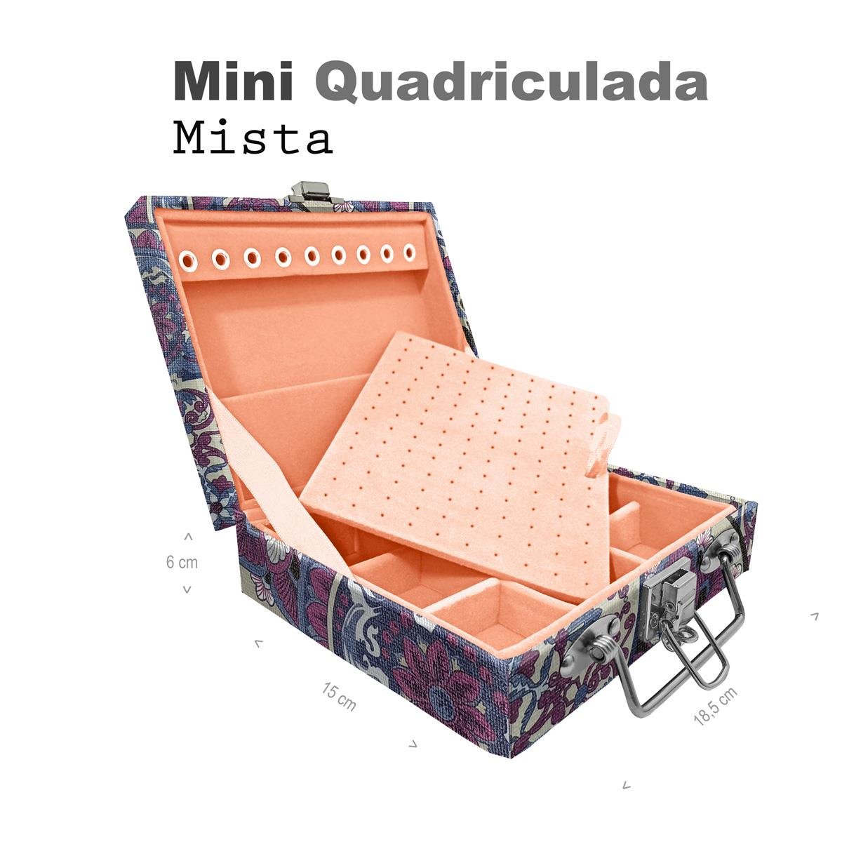 Maleta Mini Quadriculada Mandala Roxa - Sob Encomenda