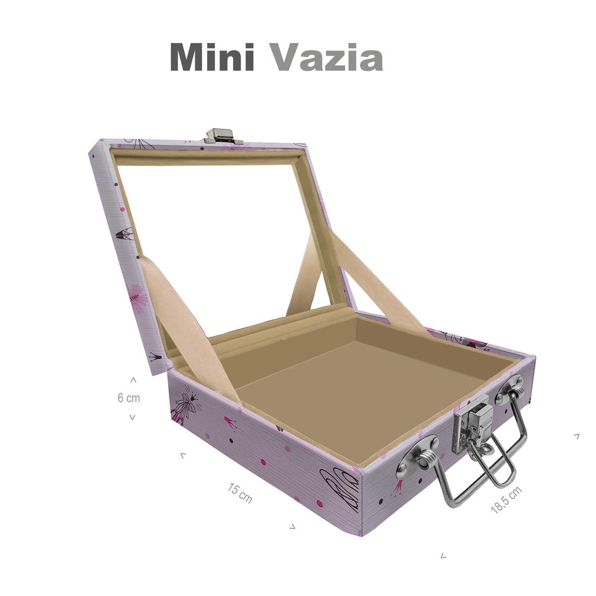 Maleta Mini Vazia Bailarina Com Espelho - Sob Encomenda