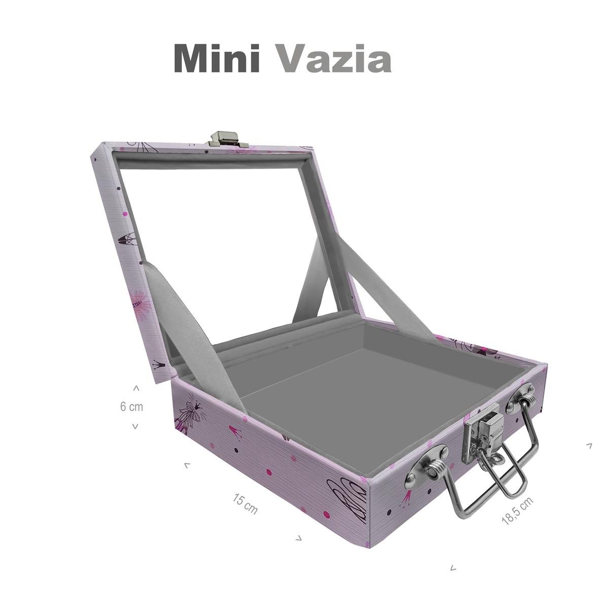 Maleta Mini Vazia Bailarina Com Espelho - Sob Encomenda