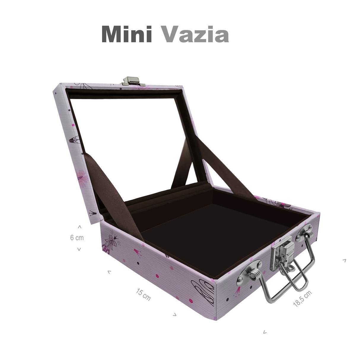 Maleta Mini Vazia Bailarina Com Espelho - Sob Encomenda