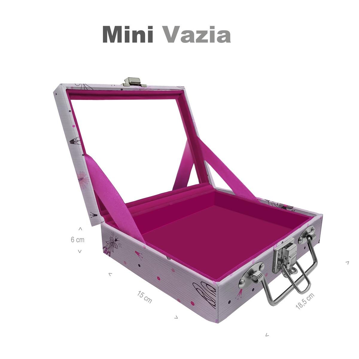 Maleta Mini Vazia Bailarina Com Espelho - Sob Encomenda