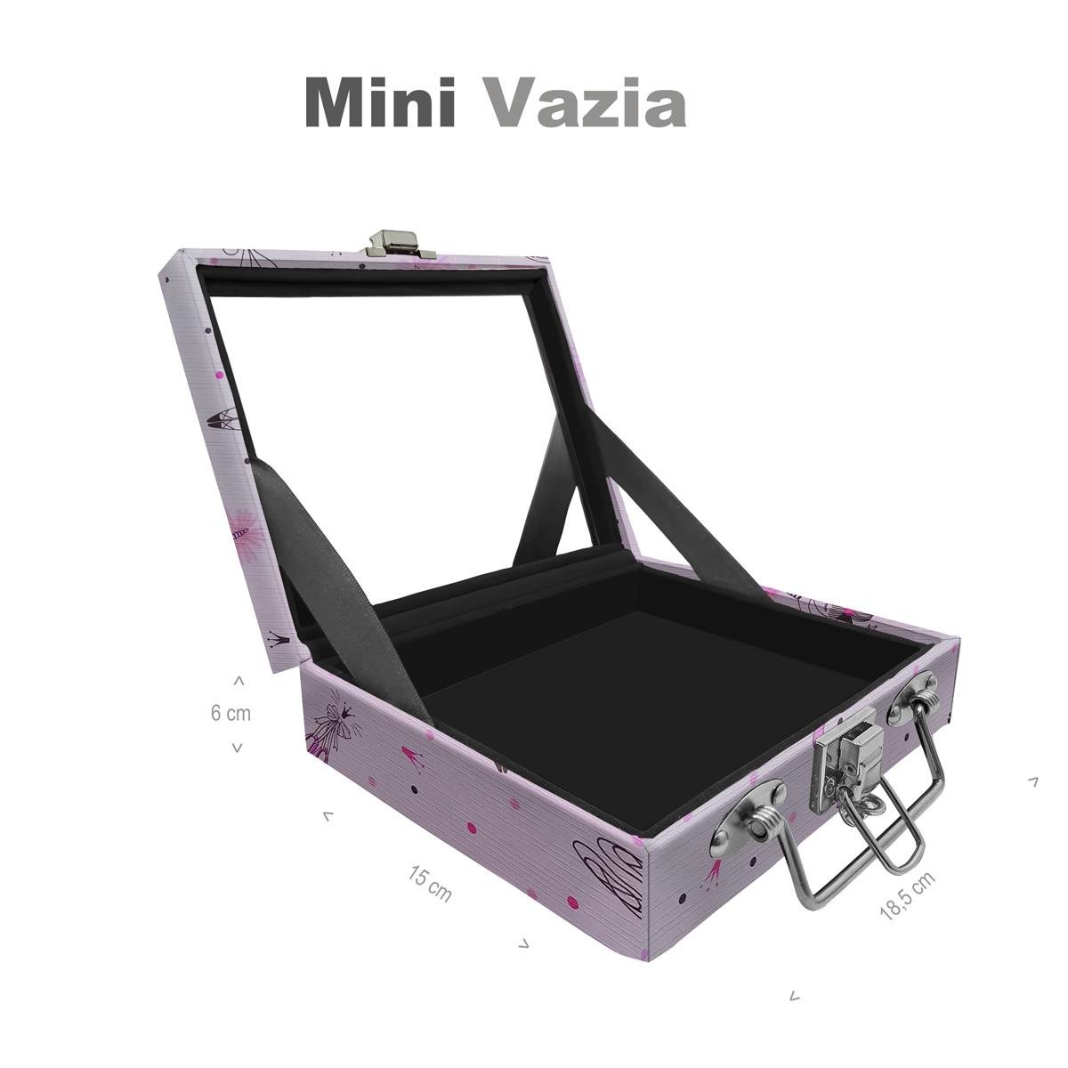 Maleta Mini Vazia Bailarina Com Espelho - Sob Encomenda