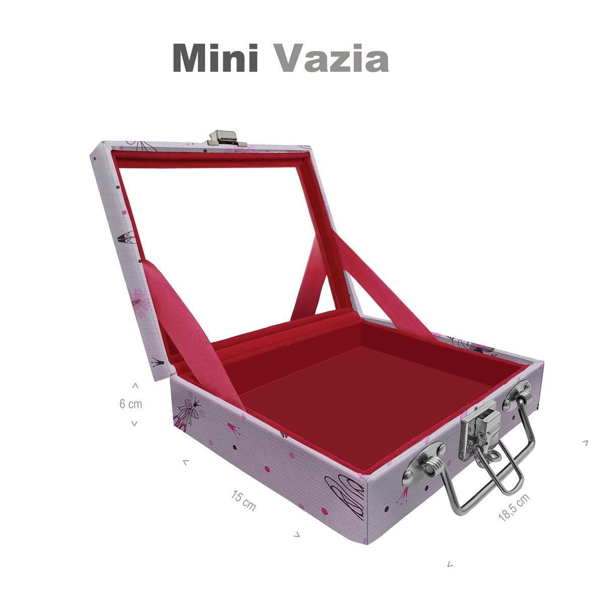 Maleta Mini Vazia Bailarina Com Espelho - Sob Encomenda