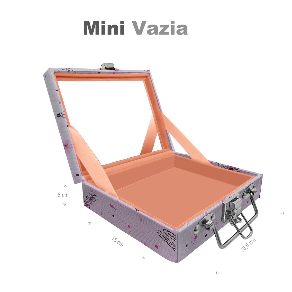 Maleta Mini Vazia Bailarina Com Espelho - Sob Encomenda