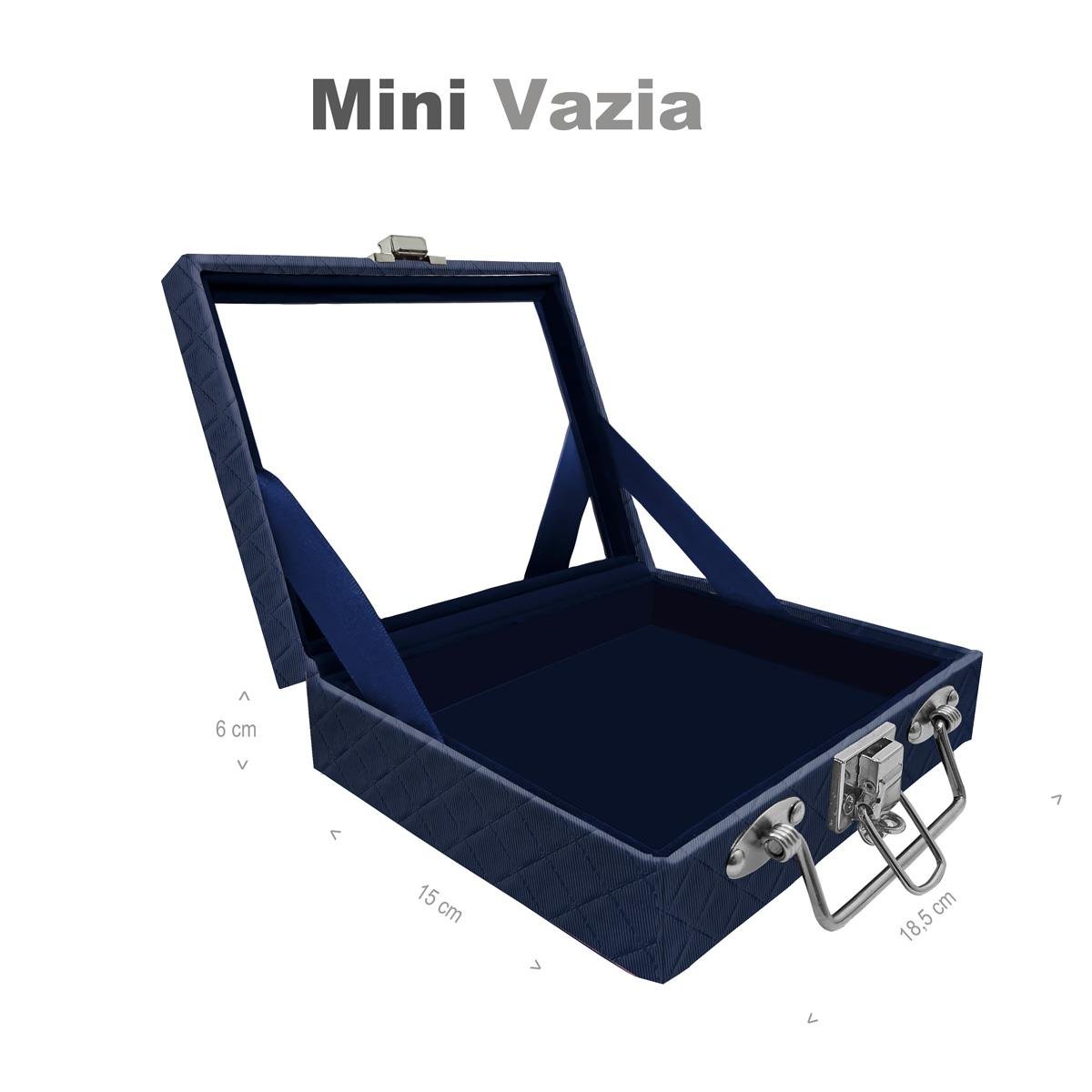 Maleta Mini Vazia Dijon Azul Marinho Com Espelho - Sob Encomenda
