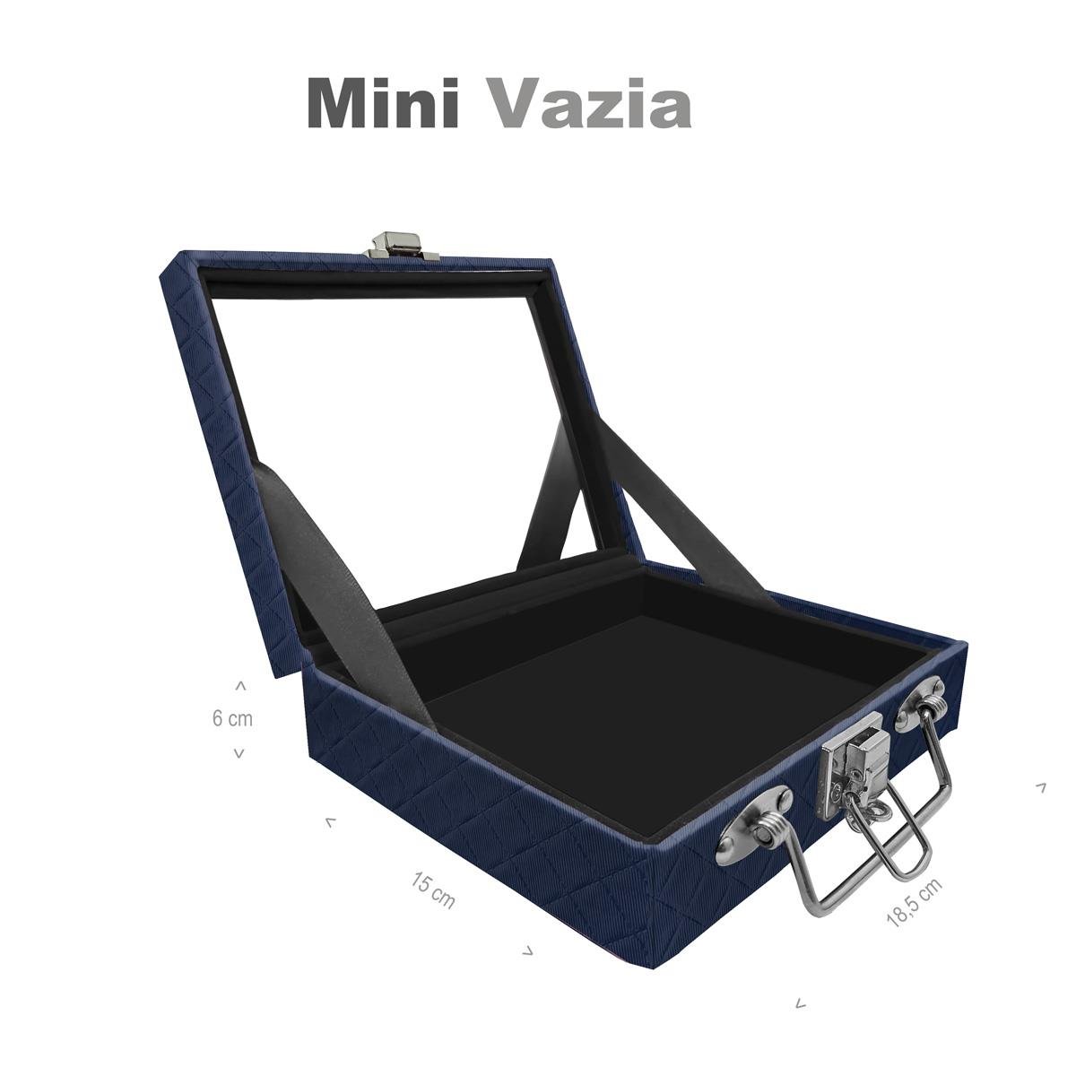 Maleta Mini Vazia Dijon Azul Marinho Com Espelho - Sob Encomenda