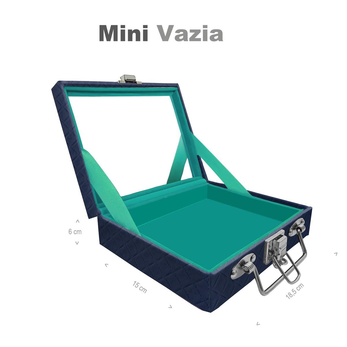 Maleta Mini Vazia Dijon Azul Marinho Com Espelho - Sob Encomenda