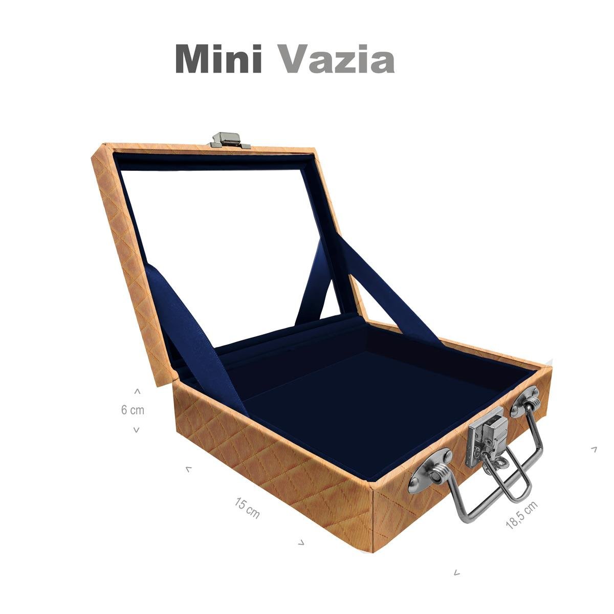 Maleta Mini Vazia Dijon Dourado Com Espelho - Sob Encomenda