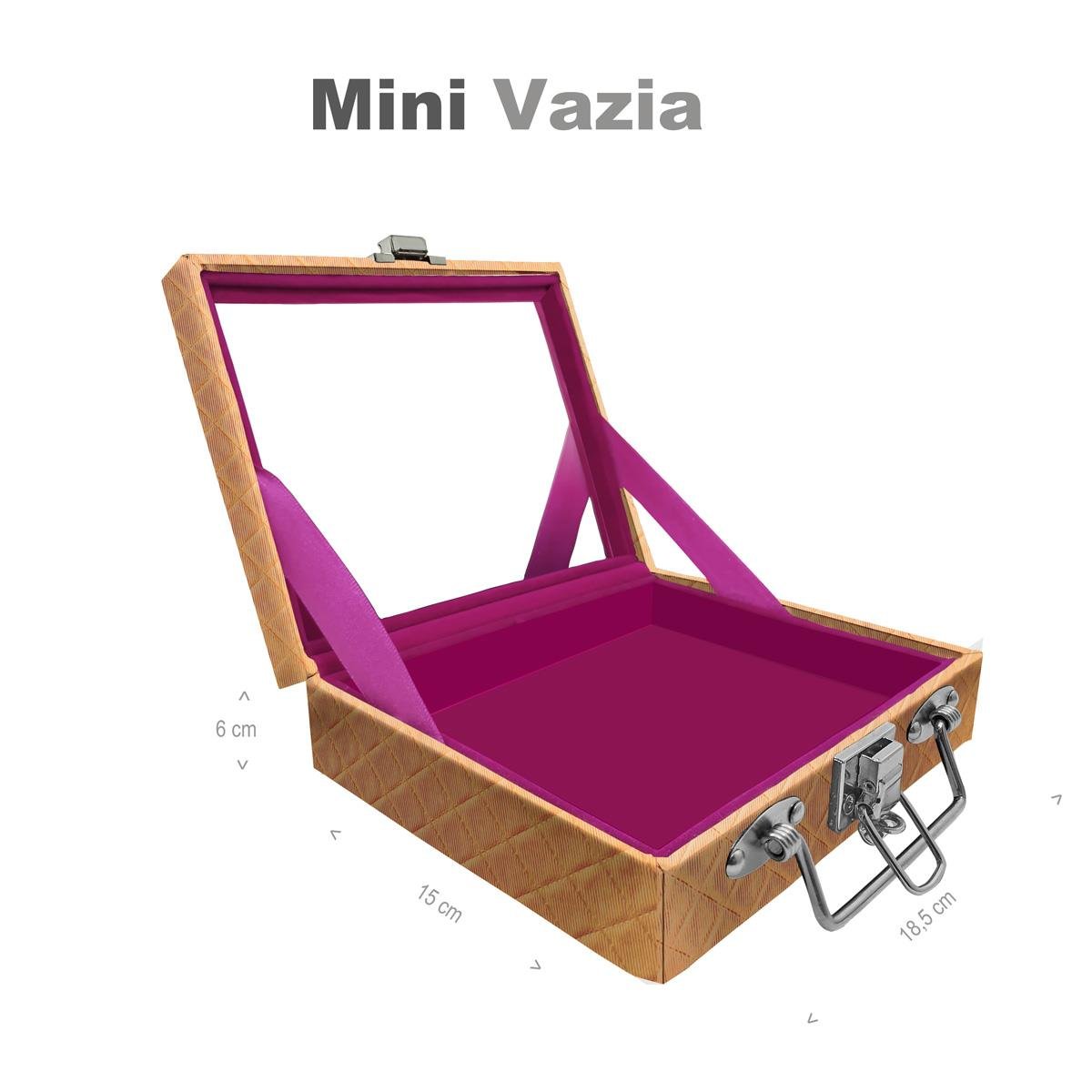 Maleta Mini Vazia Dijon Dourado Com Espelho - Sob Encomenda
