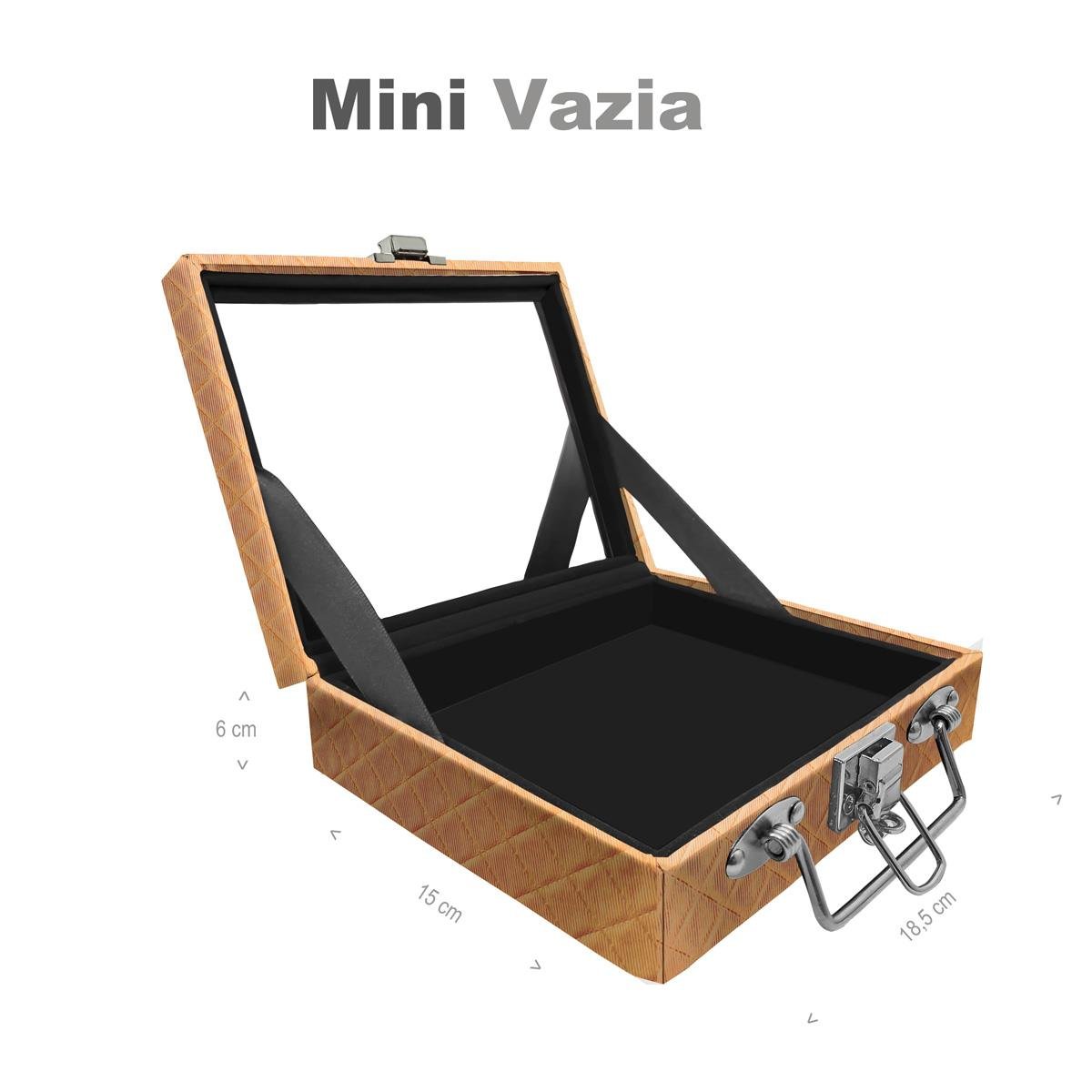 Maleta Mini Vazia Dijon Dourado Com Espelho - Sob Encomenda
