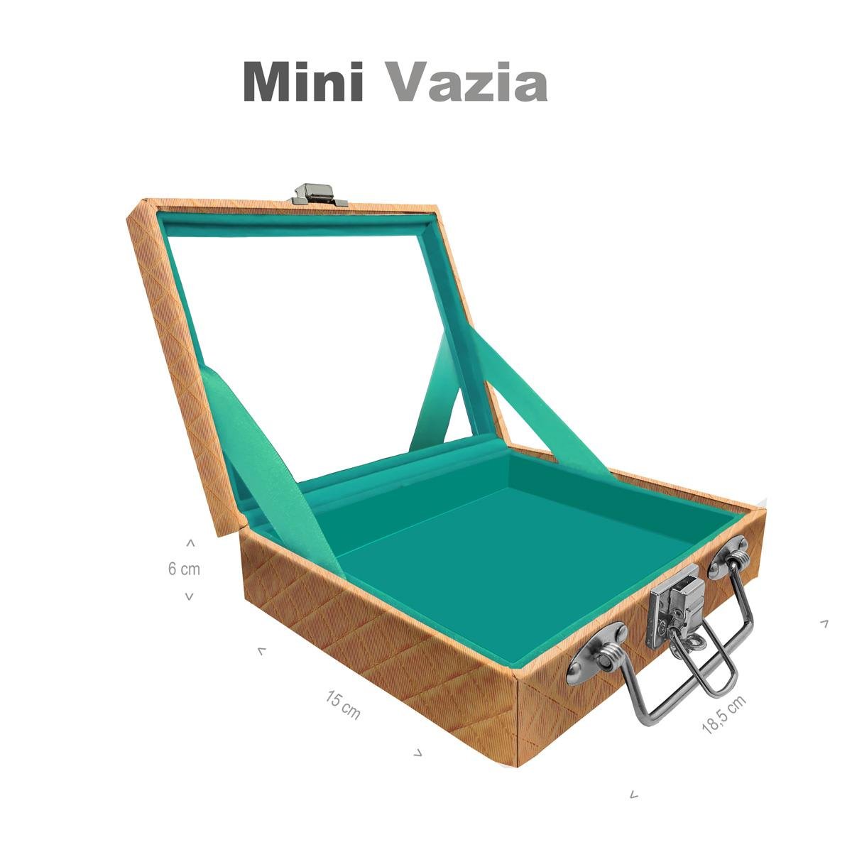 Maleta Mini Vazia Dijon Dourado Com Espelho - Sob Encomenda