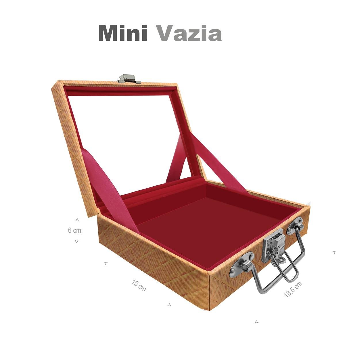 Maleta Mini Vazia Dijon Dourado Com Espelho - Sob Encomenda