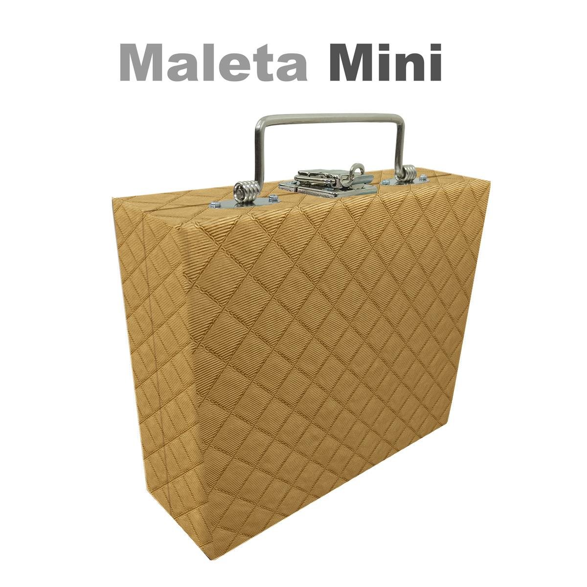 Maleta Mini Vazia Dijon Dourado Com Espelho - Sob Encomenda