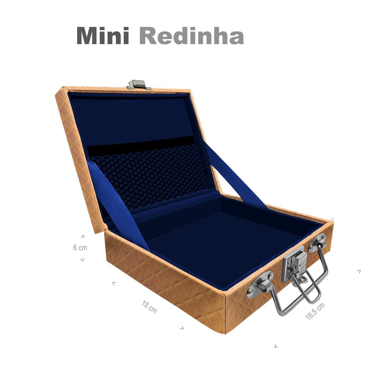 Estojo Maleta Porta Jóias Mini Vazia Dijon Dourado Com Redinha