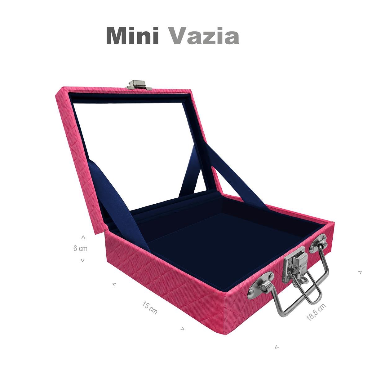 Maleta Mini Vazia Dijon Pink Com Espelho - Sob Encomenda