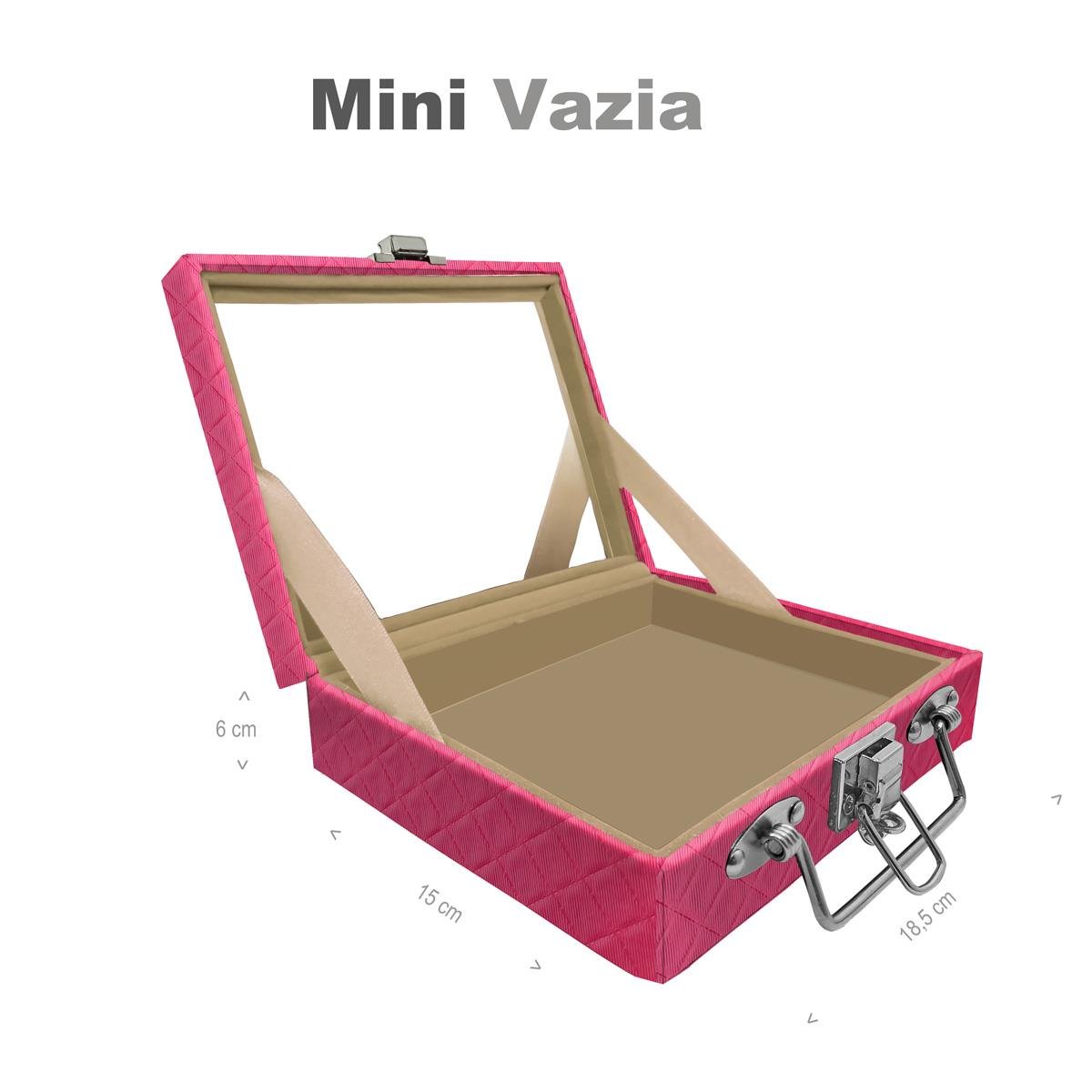 Maleta Mini Vazia Dijon Pink Com Espelho - Sob Encomenda