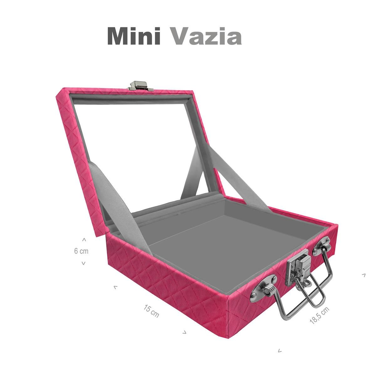 Maleta Mini Vazia Dijon Pink Com Espelho - Sob Encomenda