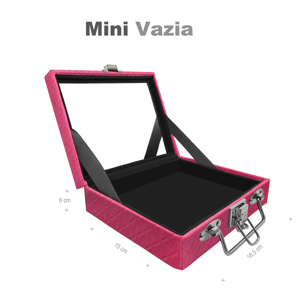 Maleta Mini Vazia Dijon Pink Com Espelho - Sob Encomenda