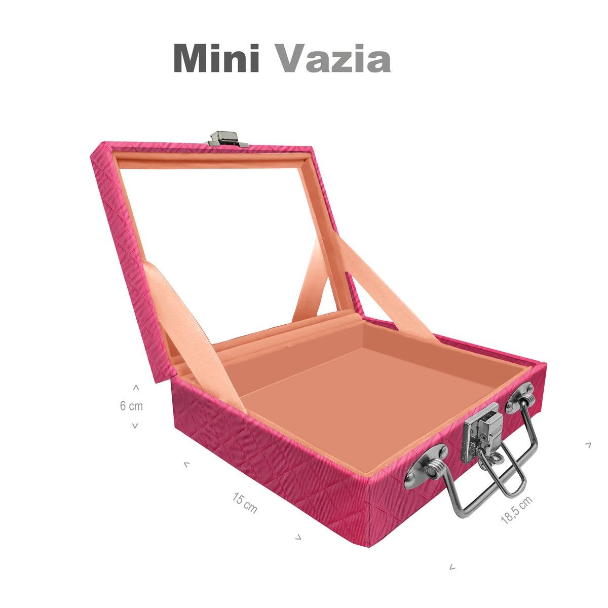 Maleta Mini Vazia Dijon Pink Com Espelho - Sob Encomenda