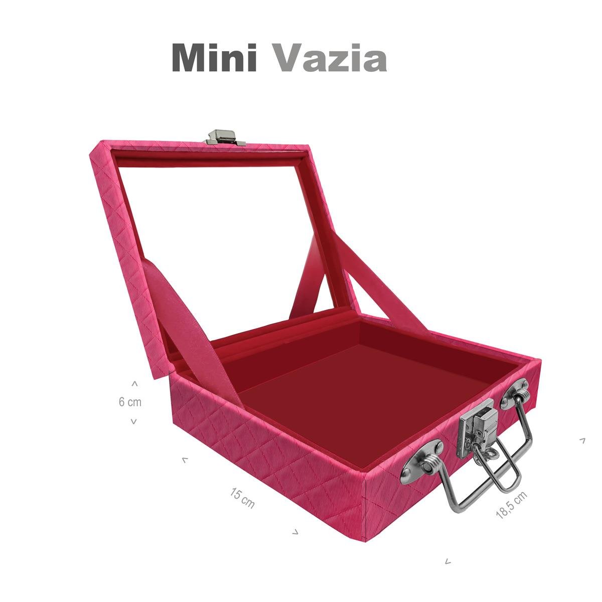 Maleta Mini Vazia Dijon Pink Com Espelho - Sob Encomenda